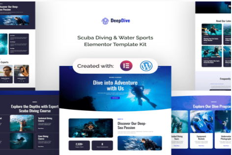 Deepdive - Scuba Diving & Water Sports Elementor Template Kit 1.0