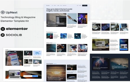 UpNext - Technology Blog & Magazine Elementor Template Kit 1.0