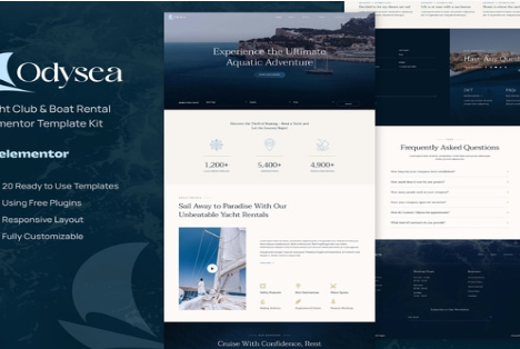 Odysea - Yacht Club & Boat Rental Elementor Template Kit 1.0