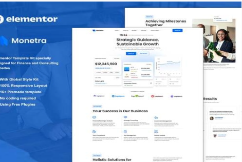 Monetra - Finance and Consulting Elementor Template Kit 1.0