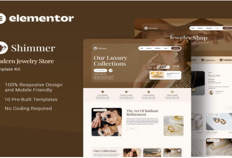 Shimmer - Modern Jewelry Store Elementor Template Kit 1.0