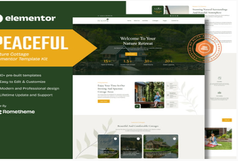 Peaceful - Nature Cottage Elementor Template Kit 1.0