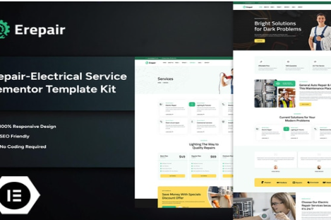 Erepair - Electrical Service Elementor Template Kit 1.0