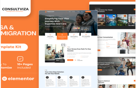 Consultviza – Immigration & Visa Consulting Elementor Template Kit 1.0