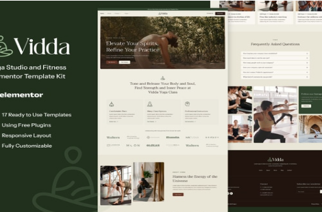 Vidda - Yoga Studio & Fitness Elementor Template Kit 1.0
