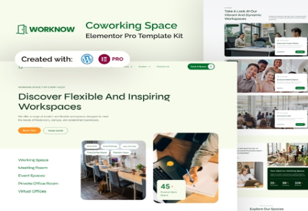 Worknow - Coworking Space Elementor Pro Template Kit 1.0