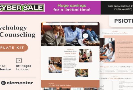 Psiotix - Psychologist & Hypnotherapy Elementor Templates 1.0