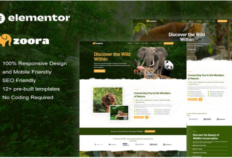 Zoora - Safari & Zoo Elementor Pro Template Kit 1.0