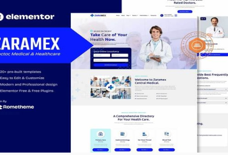 Zaramex - Doctor, Medical & Healthcare Elementor Template Kit 1.0.2