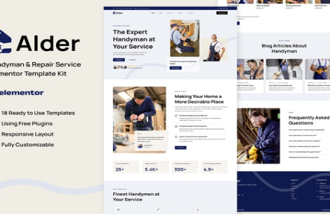 Alder - Handyman & Repair Service Elementor Template Kit 1.0