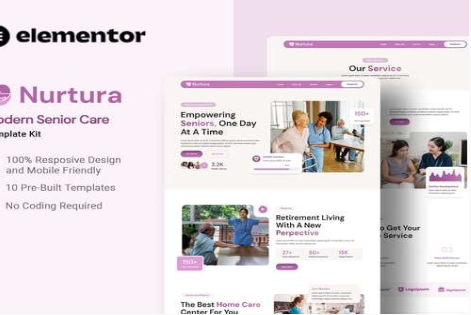 Nurtura - Modern Senior Care Elementor Template Kit 1.0