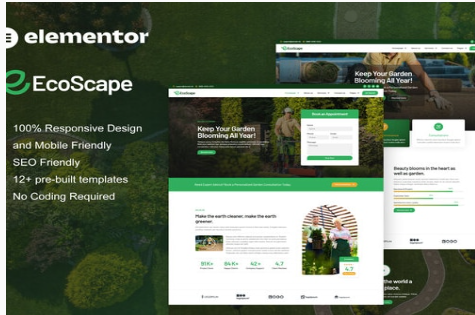 EcoScape - Gardening & Landscape Elementor Pro Template Kit 1.0