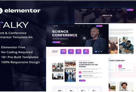 Talky - Event & Conference Elementor Template Kit 1.0