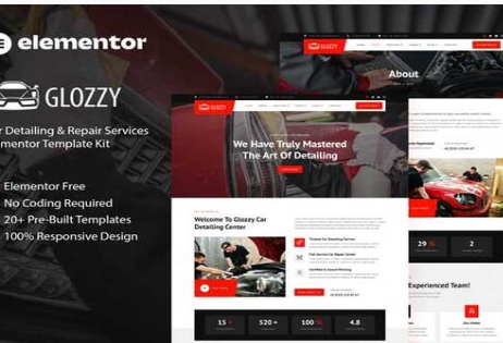 Glozzy - Car Detailing & Repair Service Elementor Template Kit 1.0