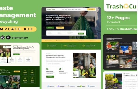 Trashcure – Waste Management & Recycling Service Elementor Template Kit 1.0