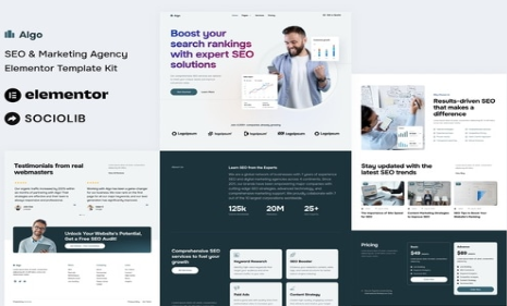 Algo - SEO & Marketing Agency Elementor Template Kit 1.0