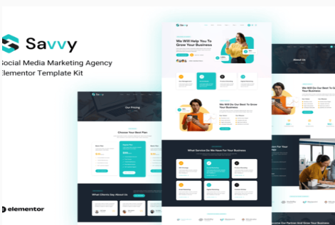 Savvy – Social Media Marketing Agency Elementor Template Kit 1.0