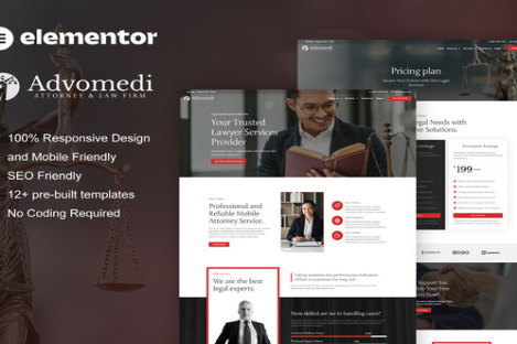 Advomedi - Attorney & Law Firm Elementor Template Kit 1.0