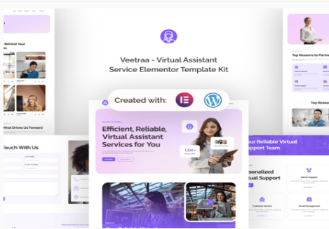 Veetraa - Virtual Assistant Service Elementor Template Kit 1.0