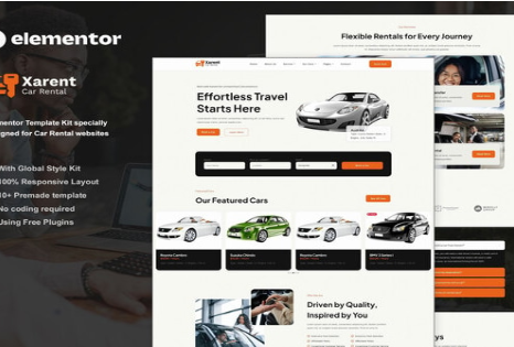 Xarent - Car Rental Elementor Template Kit 1.0