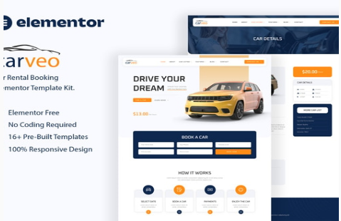 Carveo - Car Rental Elementor Template Kit 1.0