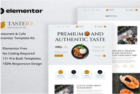 Tasteio - Restaurant & Cafe Elementor Template Kit 1.0
