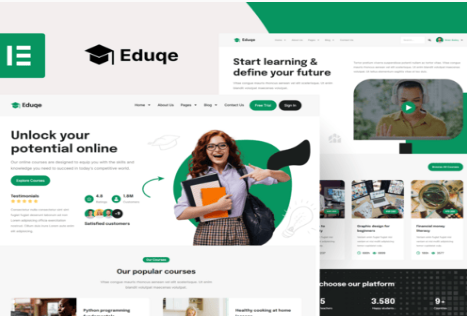Eduqe - Online Courses Elementor Pro Template Kit 1.0