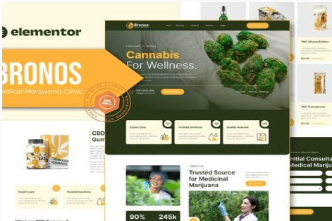 Bronos - Medical Marijuana Elementor Template Kit 1.0