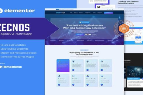 Zecnos - AI Agency & Technology Elementor Template Kit 1.0