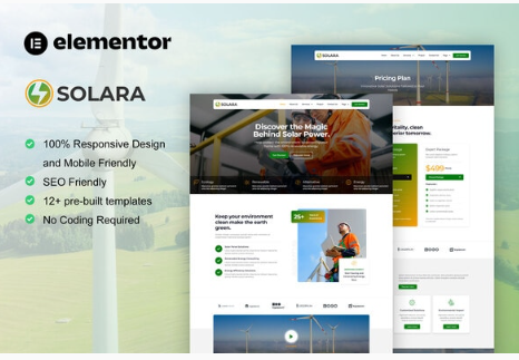 Solara - Solar Panel & Renewable Energy Elementor Template Kit 1.0
