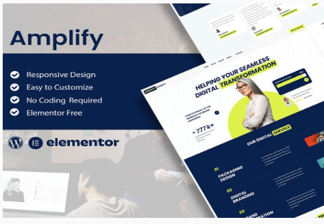 Amplify - Digital Marketing Agency Elementor Template Kit 1.0
