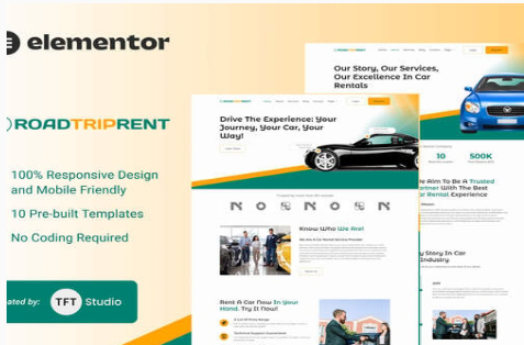 RoadTripRent - Premium Car Rental Elementor Template Kit 1.0