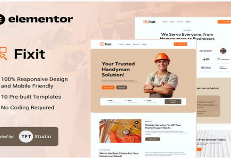 Fixit - Handyman Services Elementor Template Kit 1.0
