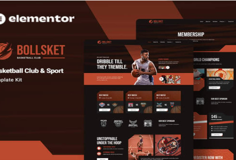 Bollsket - Basketball Club & Sport Elementor Template Kit 1.0