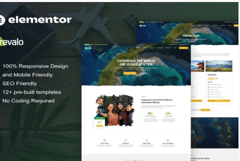 Trevalo - Travel & Tour Agency Elementor Pro Template Kit 1.0