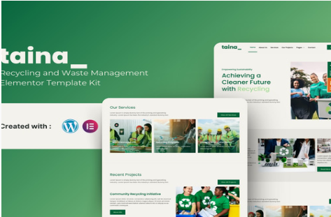 Taina - Recycling and Waste Management Elementor Template Kit 1.0