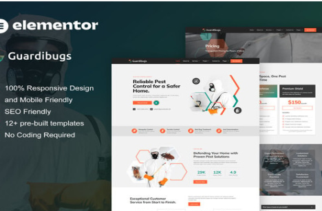 Guardibugs - Pest Control Service Elementor Pro Template Kit 1.0