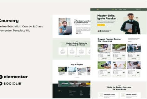 Coursery - Online Education Course & Class Elementor Template Kit 1.0