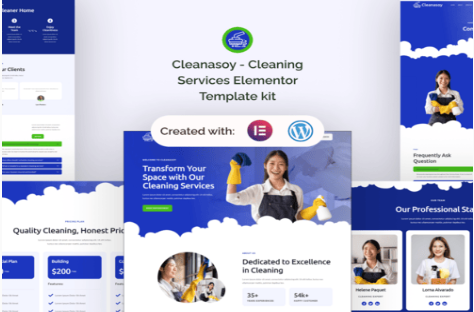 Cleanasoy - Cleaning Services Elementor Template kit 1.0