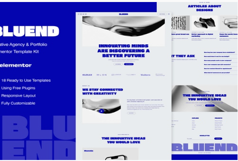 Bluend - Creative Agency & Portfolio Elementor Template Kit 1.0
