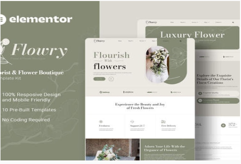 Flowry - Florist & Flower Boutique Elementor Template Kit 1.0