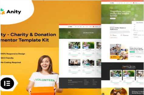 Anity - Charity & Donation Elementor Template Kit 1.0
