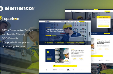 Sparkon - Electrical Installation & Maintenance Service Elementor Pro Template Kit 1.0