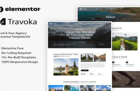 Travoka - Travel & Tour Agency Elementor Template Kit 1.0