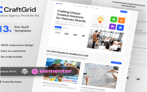 CraftGrid - Creative Agency Portfolio Elementor Template Kit 1.0