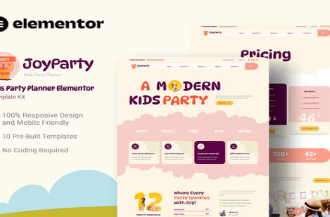 JoyParty - Kids Party Planner Elementor Template Kit 1.0