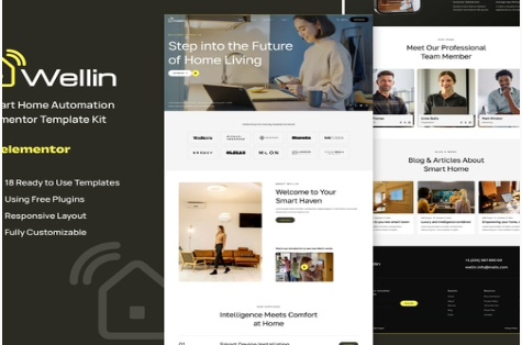 Wellin - Smart Home Automation Elementor Template Kit 1.0