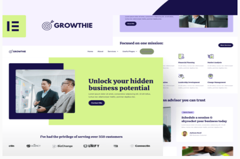 Growthie - Business Coach Elementor Template Kit 1.0