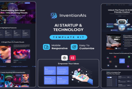 InventionAIs - AI Startups & Technology Elementor Template Kit 1.0