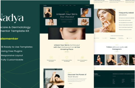 Nadya - Skincare & Dermatology Elementor Template Kit 1.0